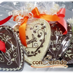 Tableta corazón de chocolate personalizado